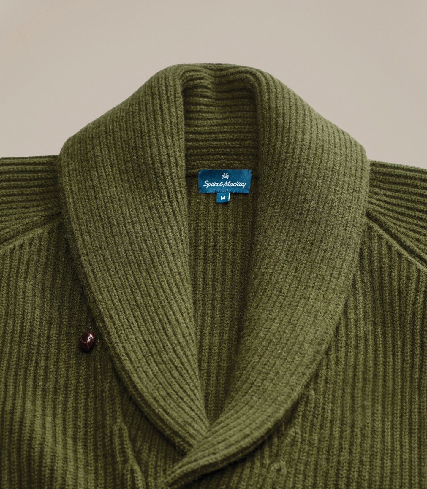 Dark Olive Chunky Shawl Collar Cardigan